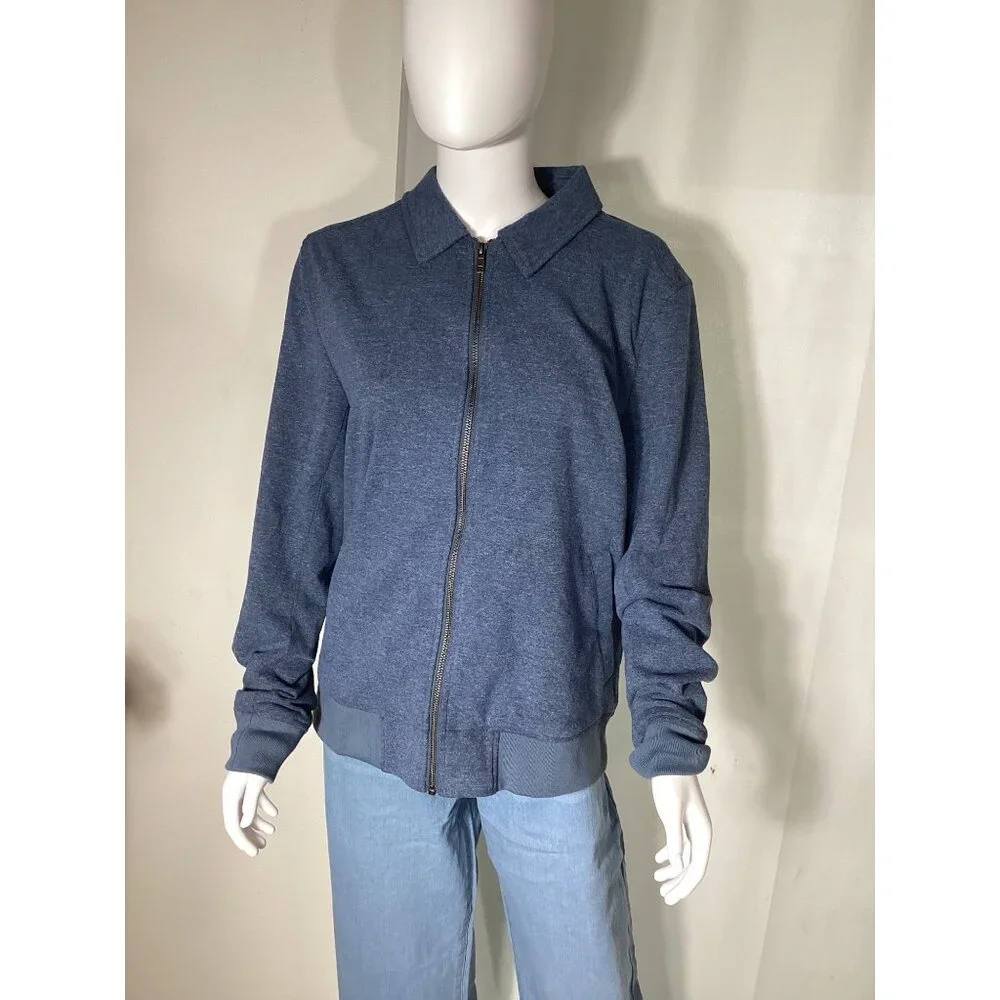Stitch Fix Hawker Rye Mens Blue Zip-Up Jacket With Pockets & Ribbed Cuffs Size M - Picture 1 of 9